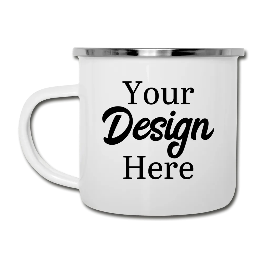 Custom Camper Mug - Personalized Coffee Mug 12oz - Enamel Coating, Rim Made of Stainless Steel