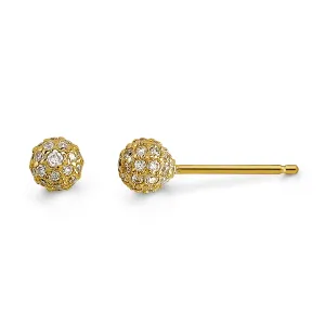 Diamond Ball Stud Earrings