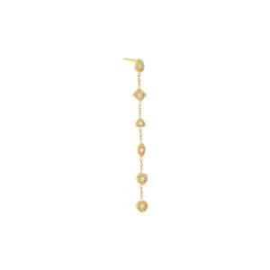 Diamond Multishape Drop Down Stud Earring 14K