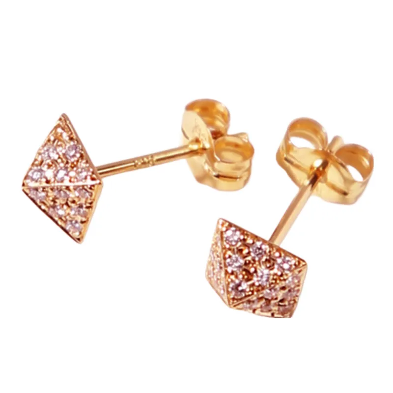 Diamond Rivet Style Pyramid Shape Stud Earrings