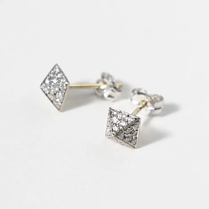 Diamond Rivet Style Pyramid Shape Stud Earrings