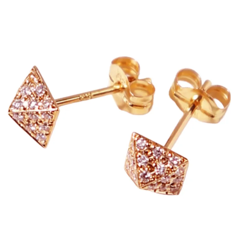Diamond Rivet Style Pyramid Shape Stud Earrings