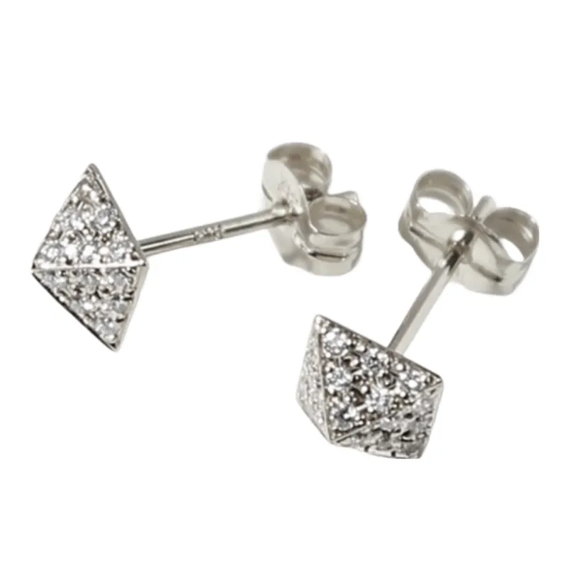 Diamond Rivet Style Pyramid Shape Stud Earrings