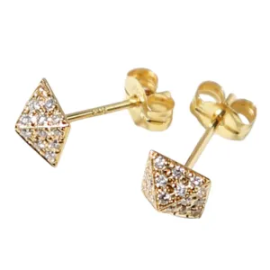 Diamond Rivet Style Pyramid Shape Stud Earrings