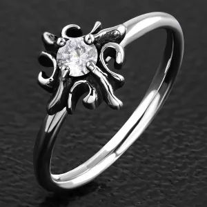 Diamonds Are a Girl's Best Friend - Cubic Zirconia Stone Ring (#c496)