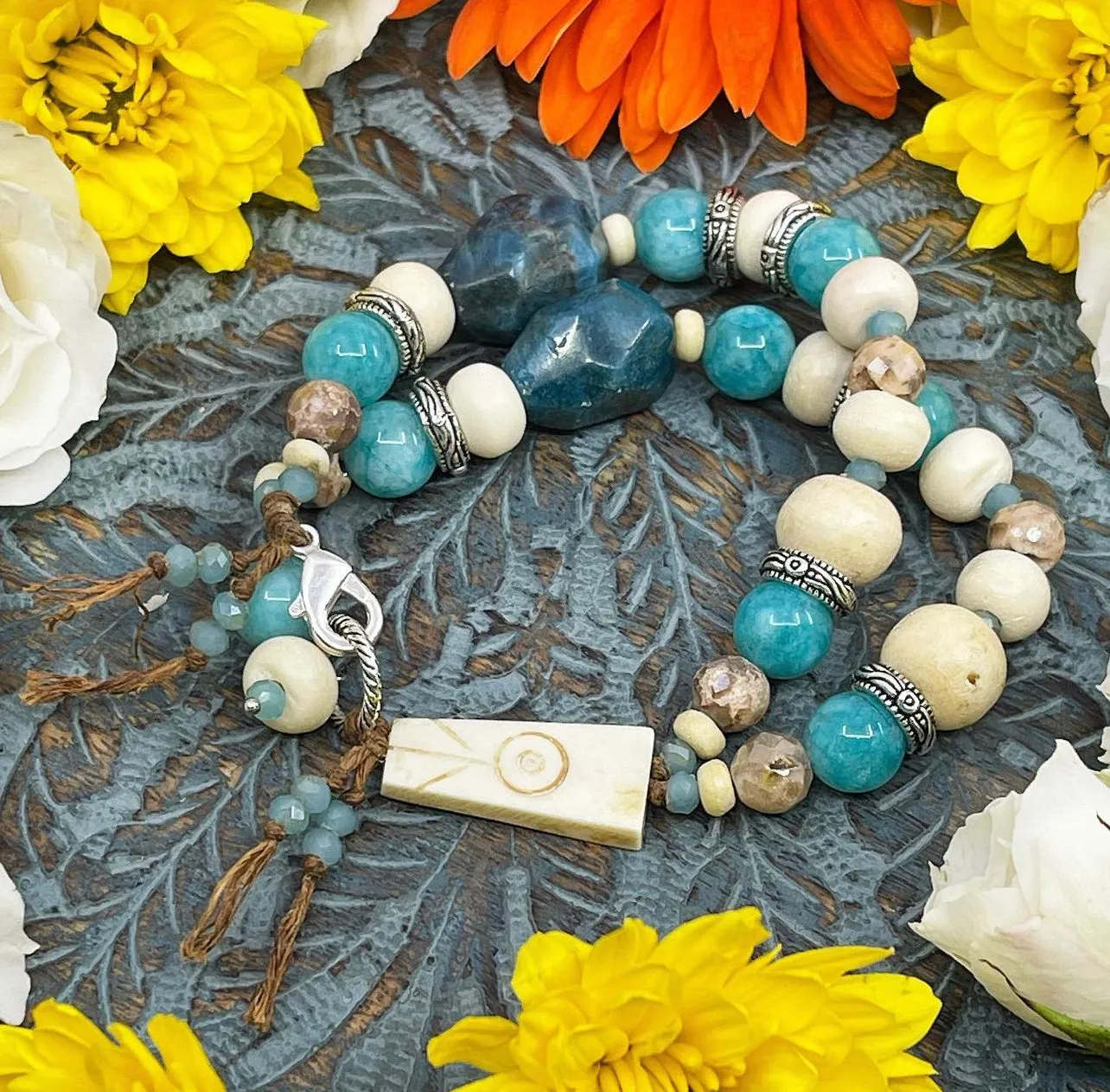 Dolomite, Apatite Bohemian Bracelet