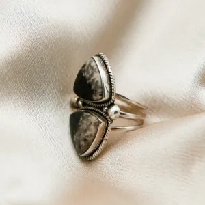 Double Stone Dinosaur Agate Ring  | Sz 7.75
