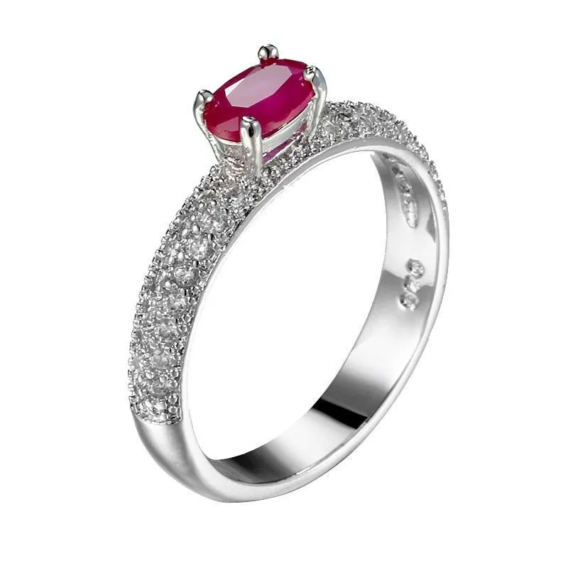 Engagement Green Zircon Ring For Women Silver Wedding Jewelry