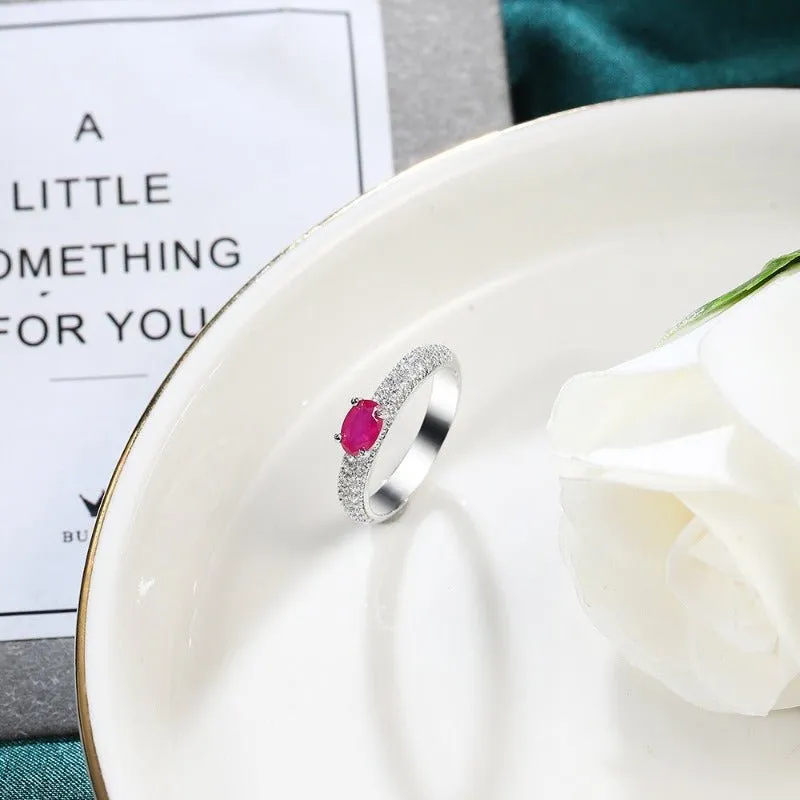 Engagement Green Zircon Ring For Women Silver Wedding Jewelry