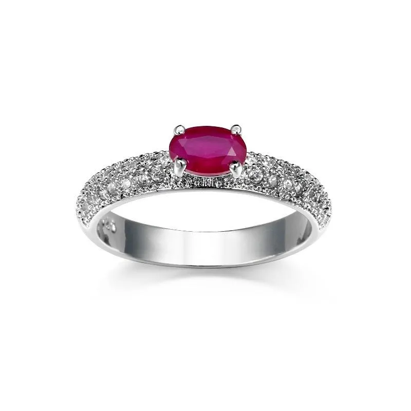 Engagement Green Zircon Ring For Women Silver Wedding Jewelry