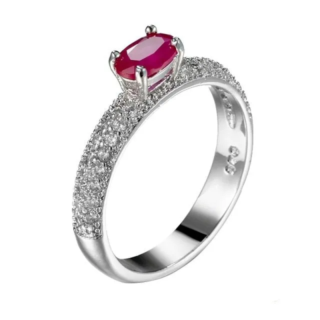 Engagement Green Zircon Ring For Women Silver Wedding Jewelry