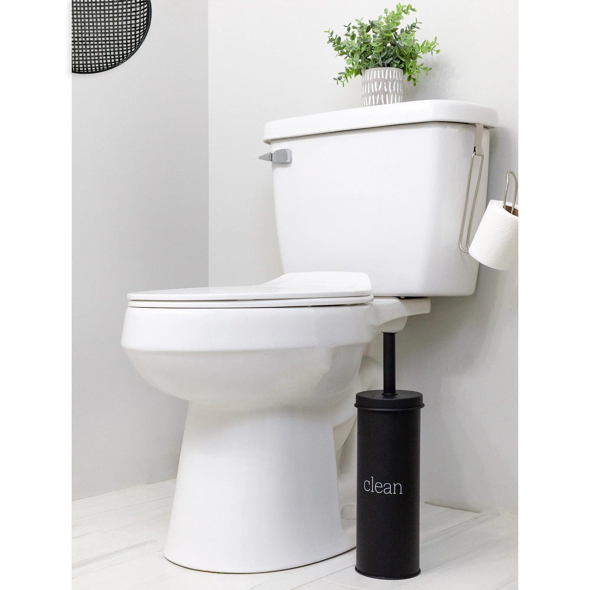 Farmhouse Toilet Brush Holder (Black, Case of 16)
