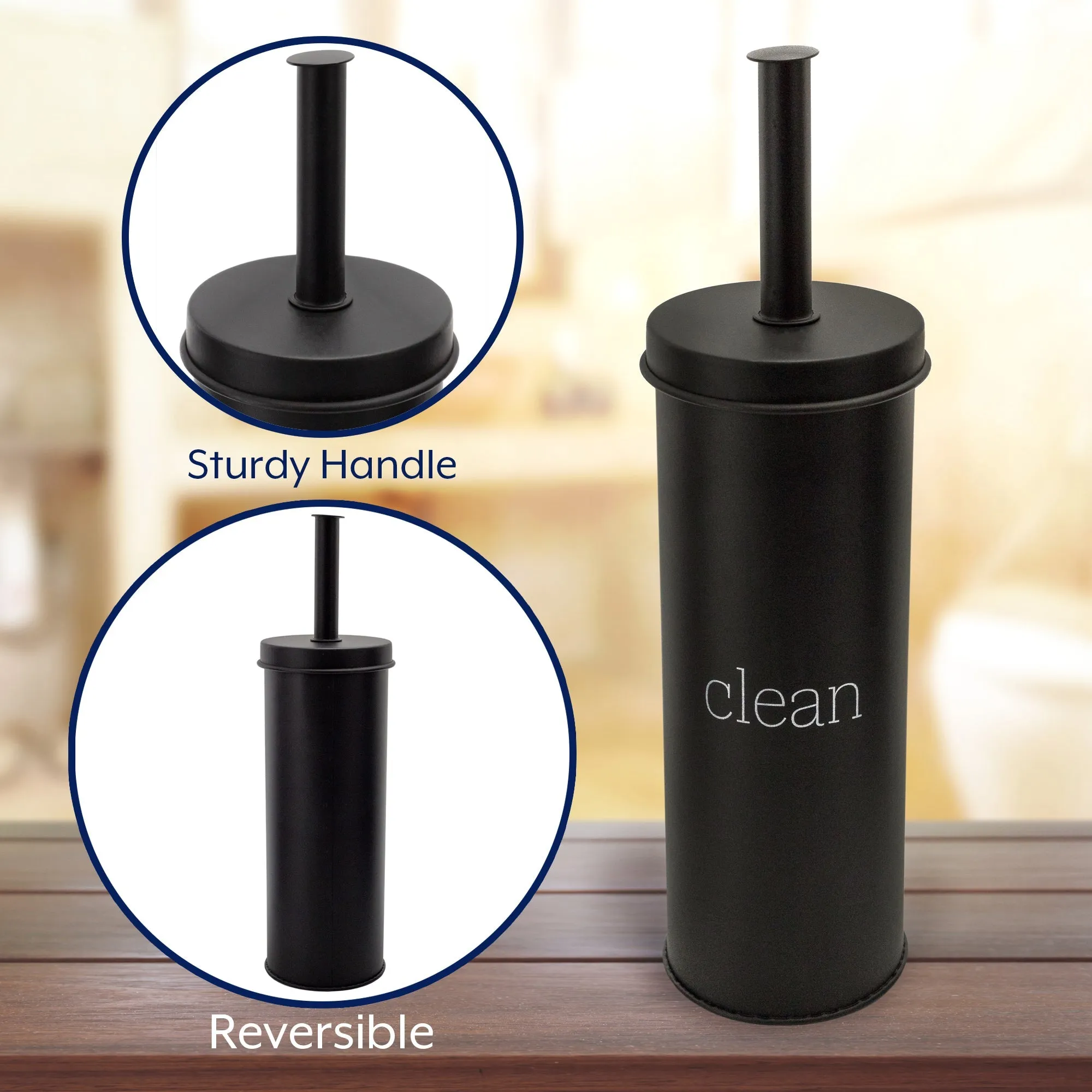 Farmhouse Toilet Brush Holder (Black, Case of 16)