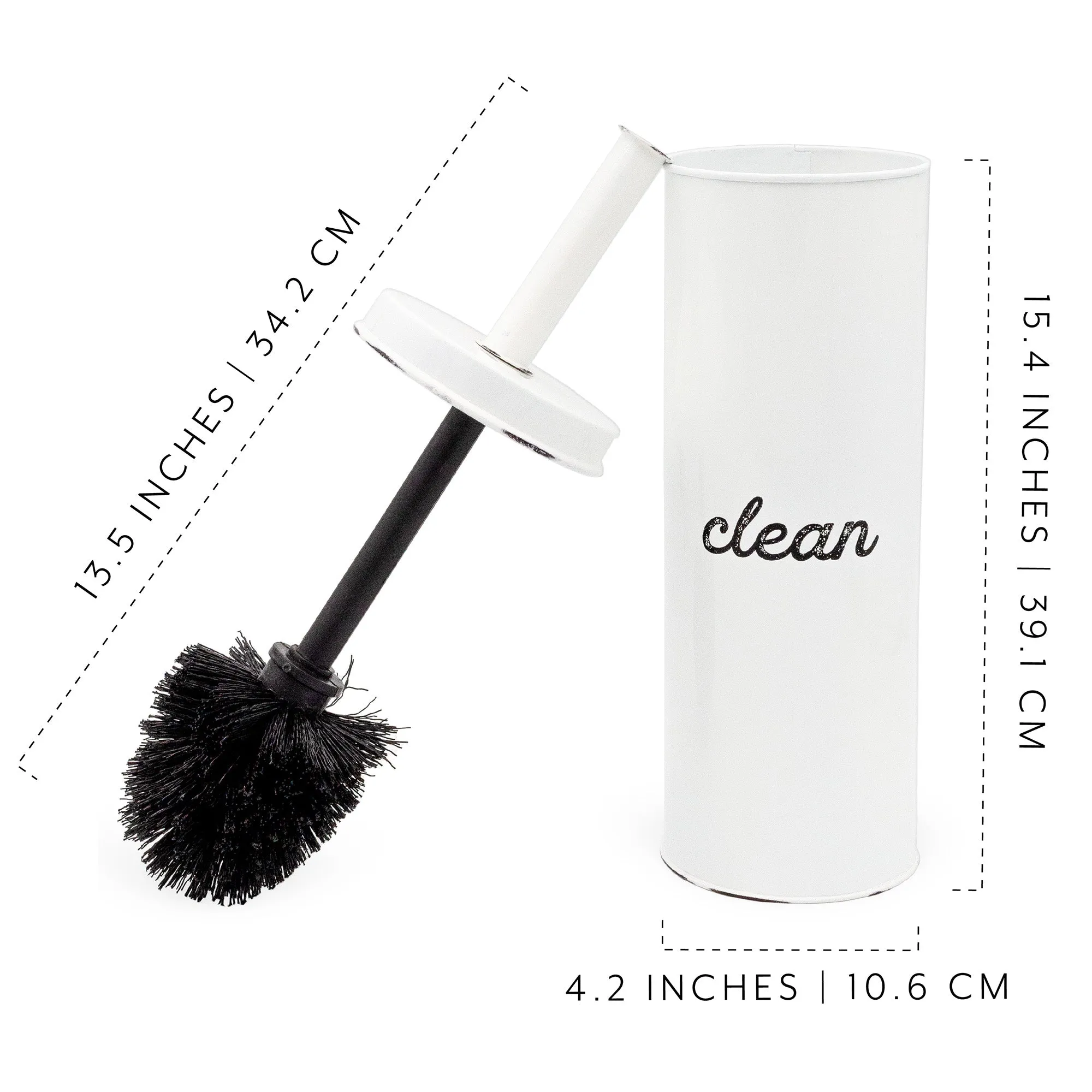 Farmhouse Toilet Brush Holder (White, Case of 16)