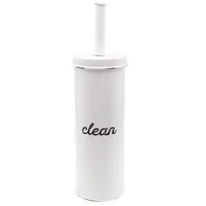Farmhouse Toilet Brush Holder (White, Case of 16)