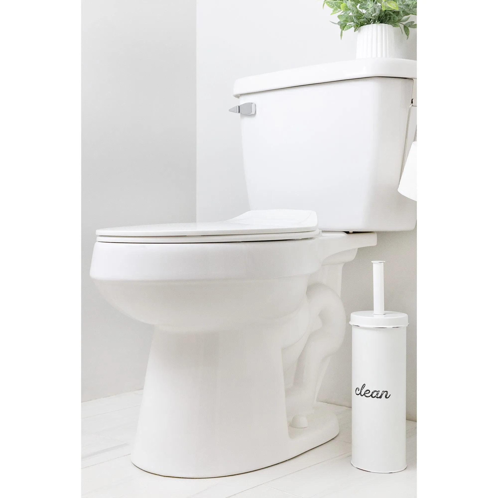 Farmhouse Toilet Brush Holder (White, Case of 16)
