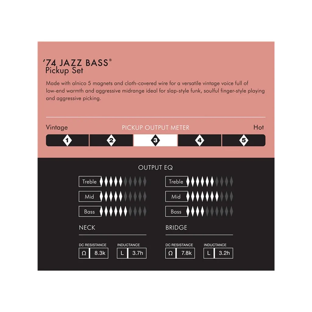 Fender Pure Vintage 74 Jazz Bass Pickup Set