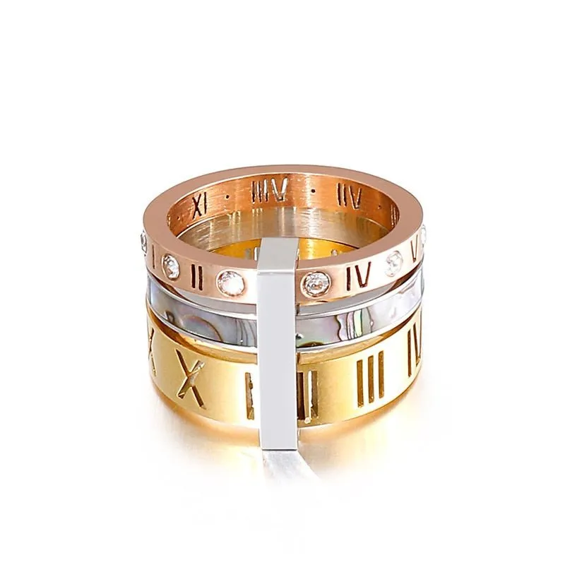 Flash Sale - Three Layers Roman Numerals Diamond Ring Set