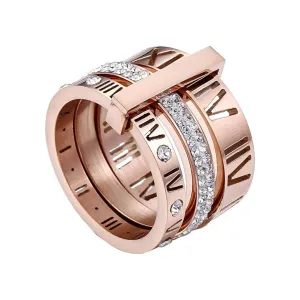 Flash Sale - Three Layers Roman Numerals Diamond Ring Set