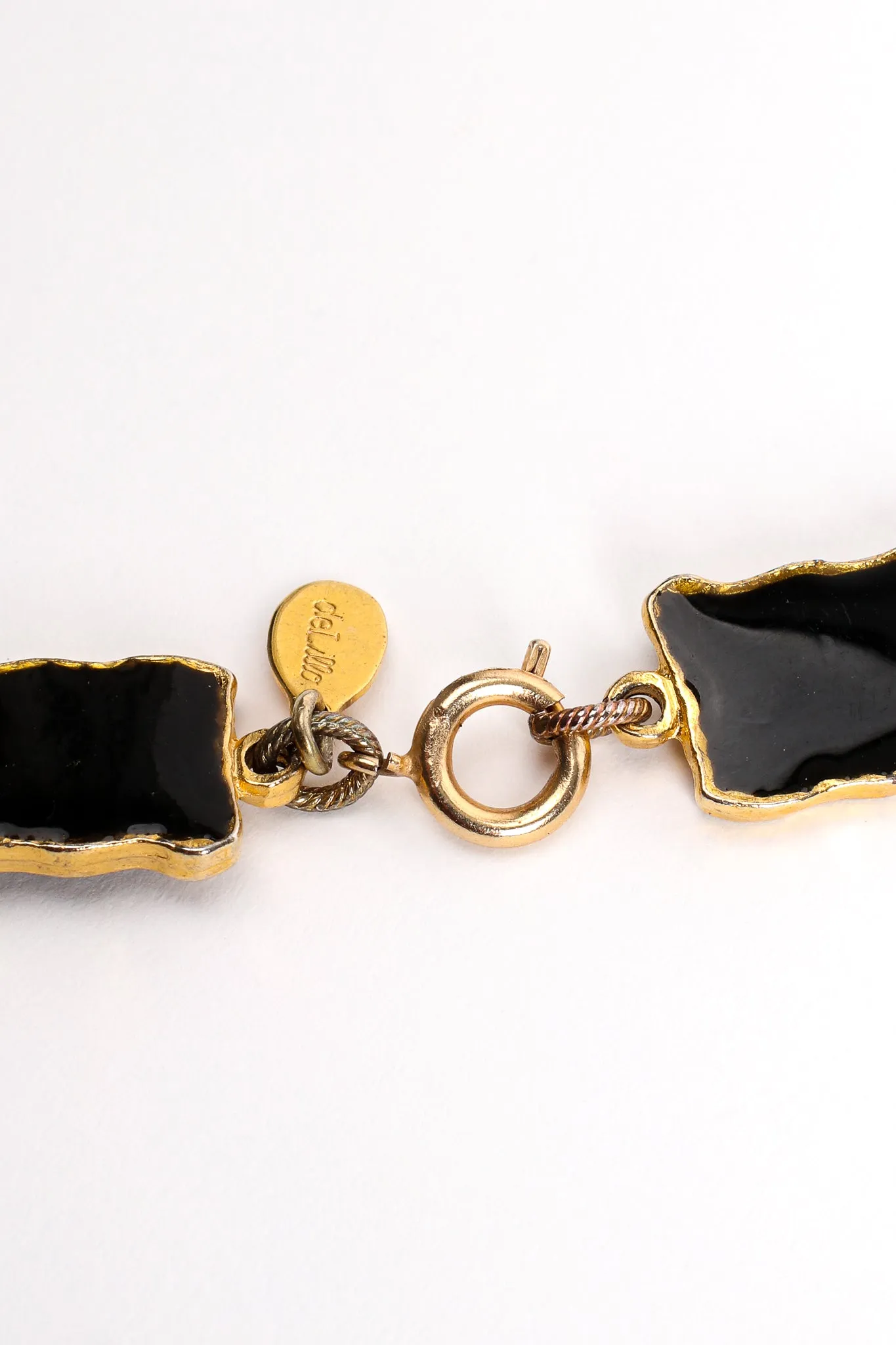 Glass Saucer & Enamel Link Necklace