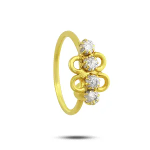 Gold Plated Clover Design Hoop Nose Ring