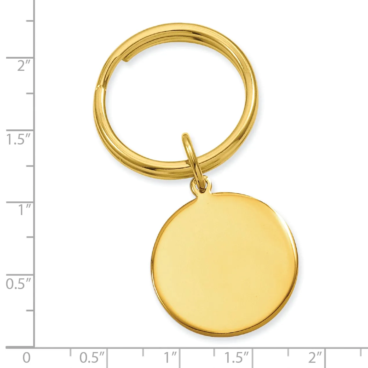 Gold Plated Polished Round Key Ring