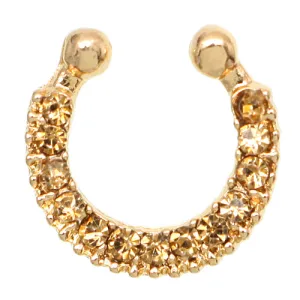 Gold Rhinestone Septum Nose Ring