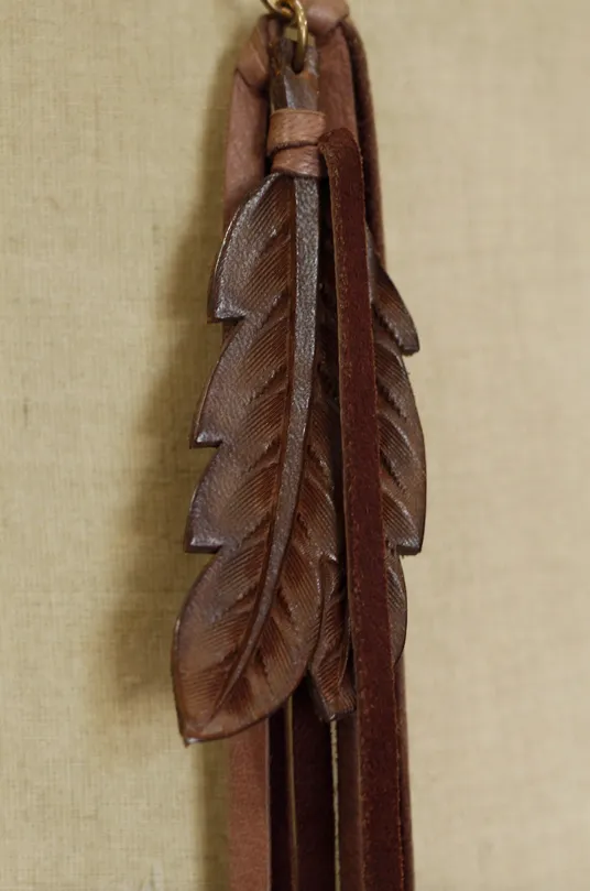 Grey Quartz w/ Chocolate Double Feather Necklace