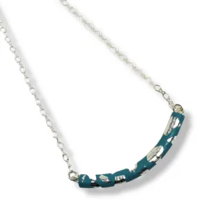 Half Moon Bar Necklace - Turquoise & Silver