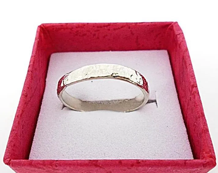 Handcrafted .925 Sterling Silver Hammered Texture Thumb Ring | Unique and Stylish