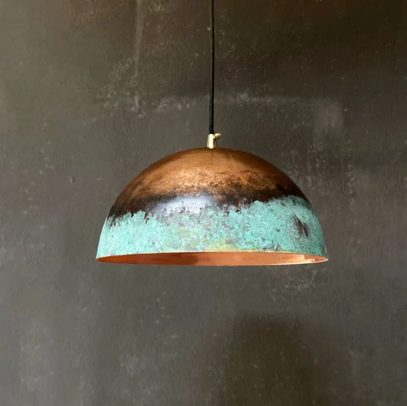 Handcrafted Copper Island Kitchen Lighting – Rustic Copper Pendant Light Fixture