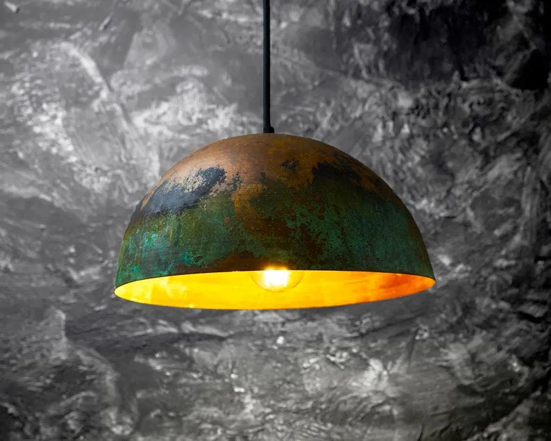 Handcrafted Copper Island Kitchen Lighting – Rustic Copper Pendant Light Fixture