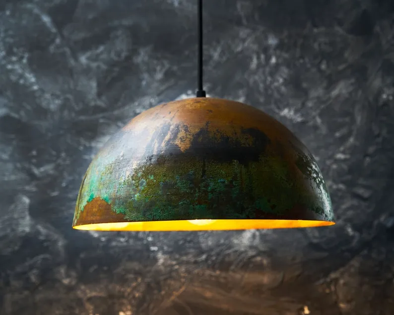 Handcrafted Copper Island Kitchen Lighting – Rustic Copper Pendant Light Fixture