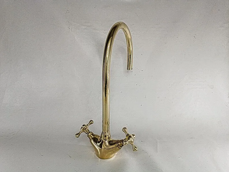 Handcrafted Moroccan Engraved Brass Faucet- Moroccan Engraved Brass Gold Faucet
