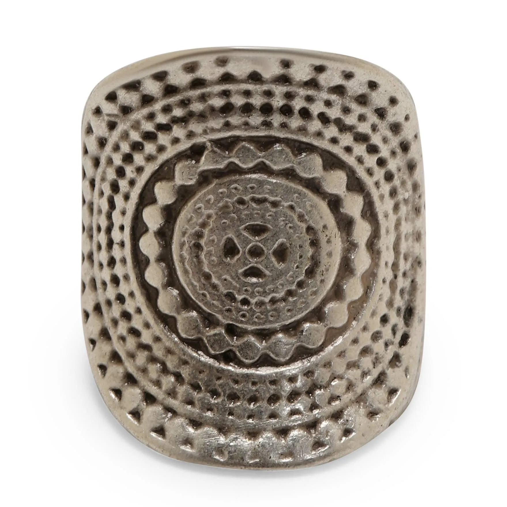 Handmade Boho Brass Ring In Silver Plated - ZRC-021