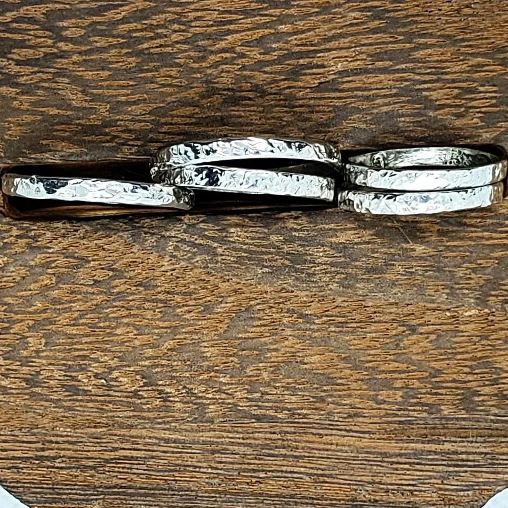Handmade Delicate Handcrafted Sterling Silver 925 Hammered Ring | Perfect for Stacking