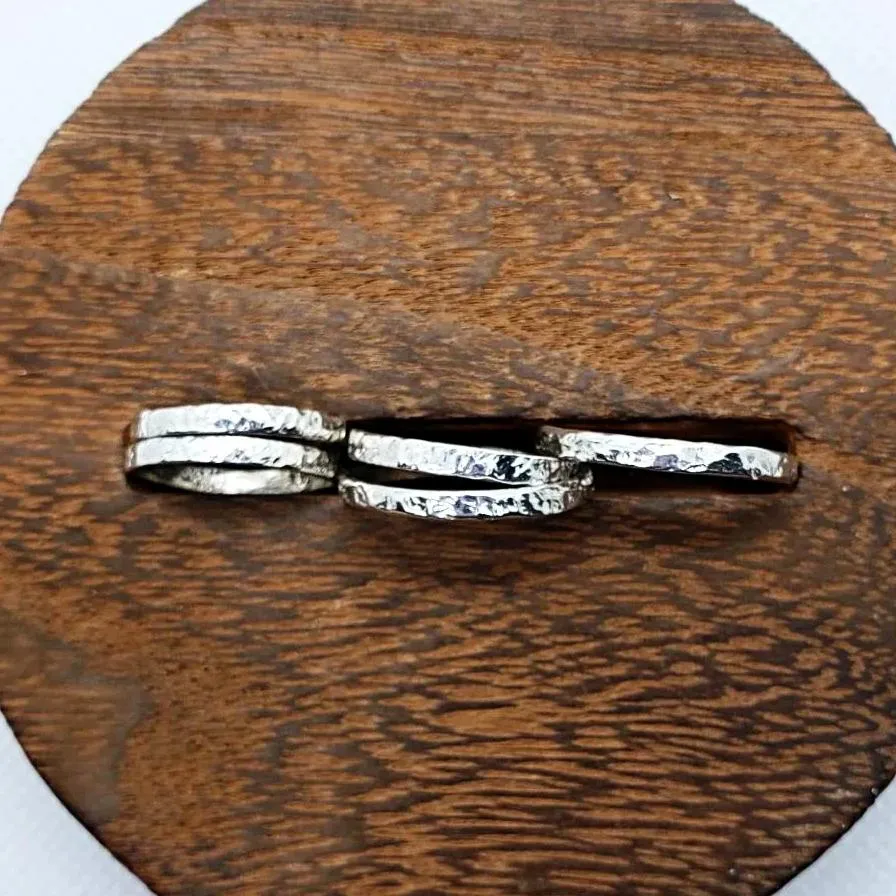 Handmade Delicate Handcrafted Sterling Silver 925 Hammered Ring | Perfect for Stacking