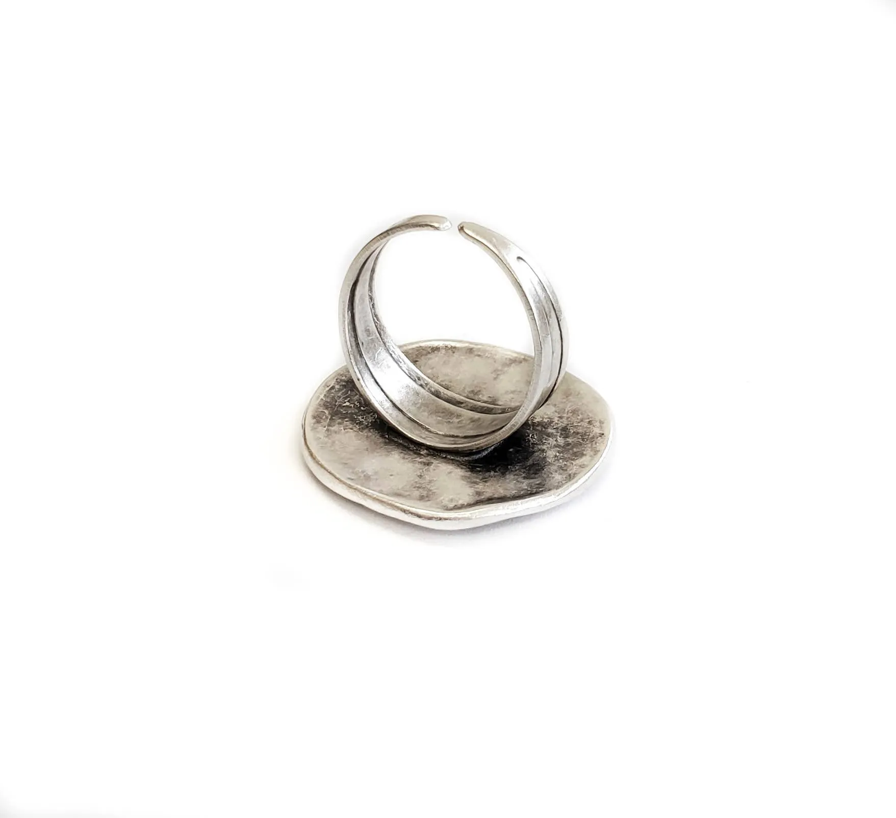 Handmade Natty Pewter Ring - 3597