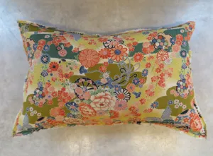 handmade silk kimono - one of a kind pillow
