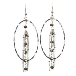 Hannah Pyrite Oval Hoop Earrings