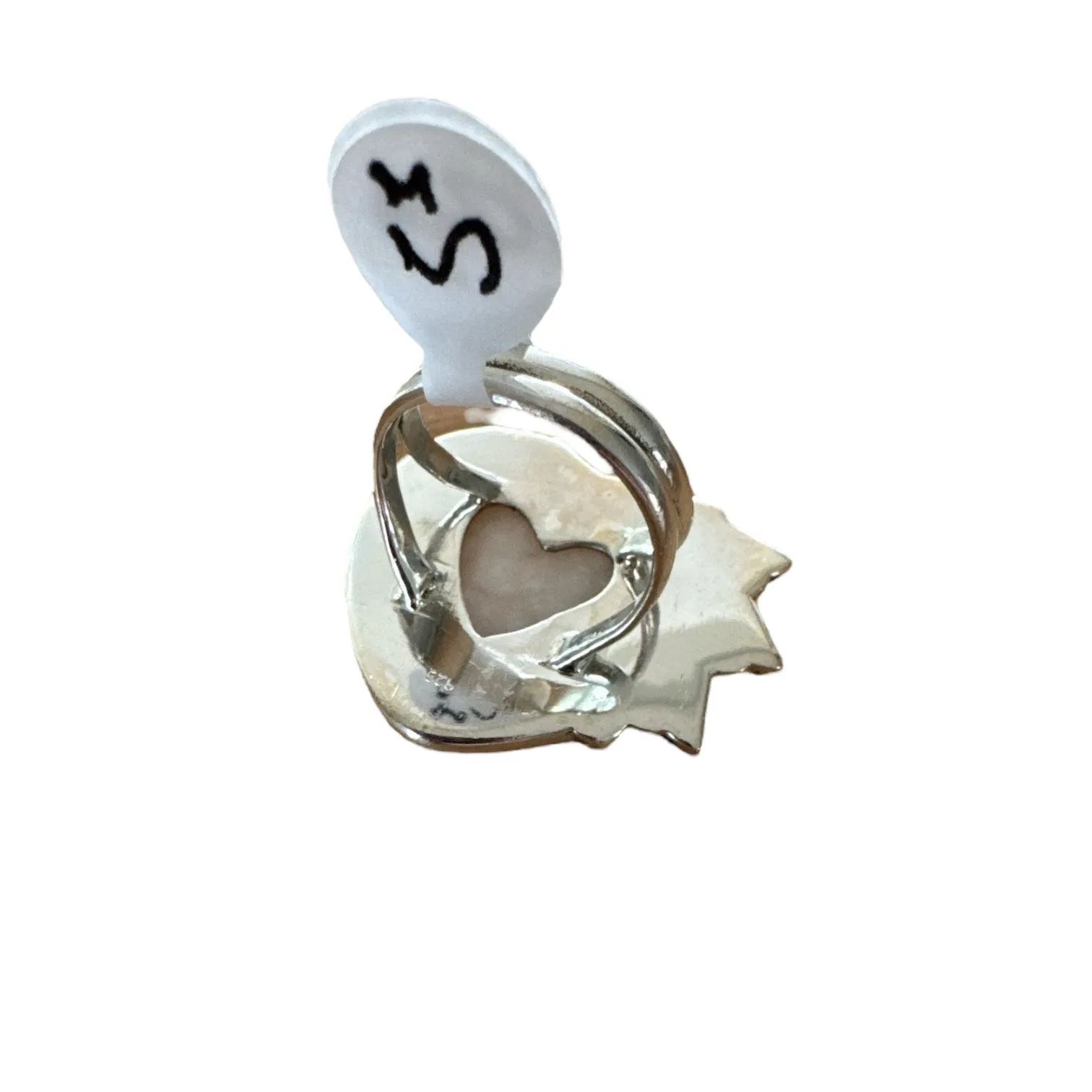 HEART Natrolite Solid 925 Sterling Silver Ring 5.5