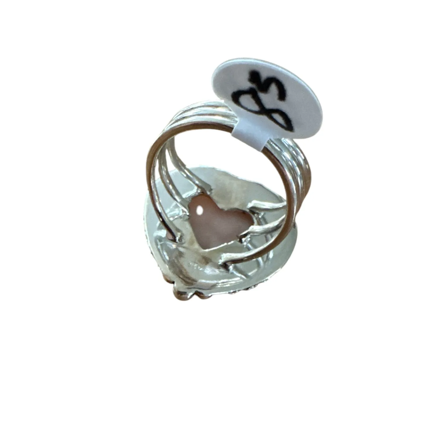HEART Natrolite Solid 925 Sterling Silver Ring 8.5