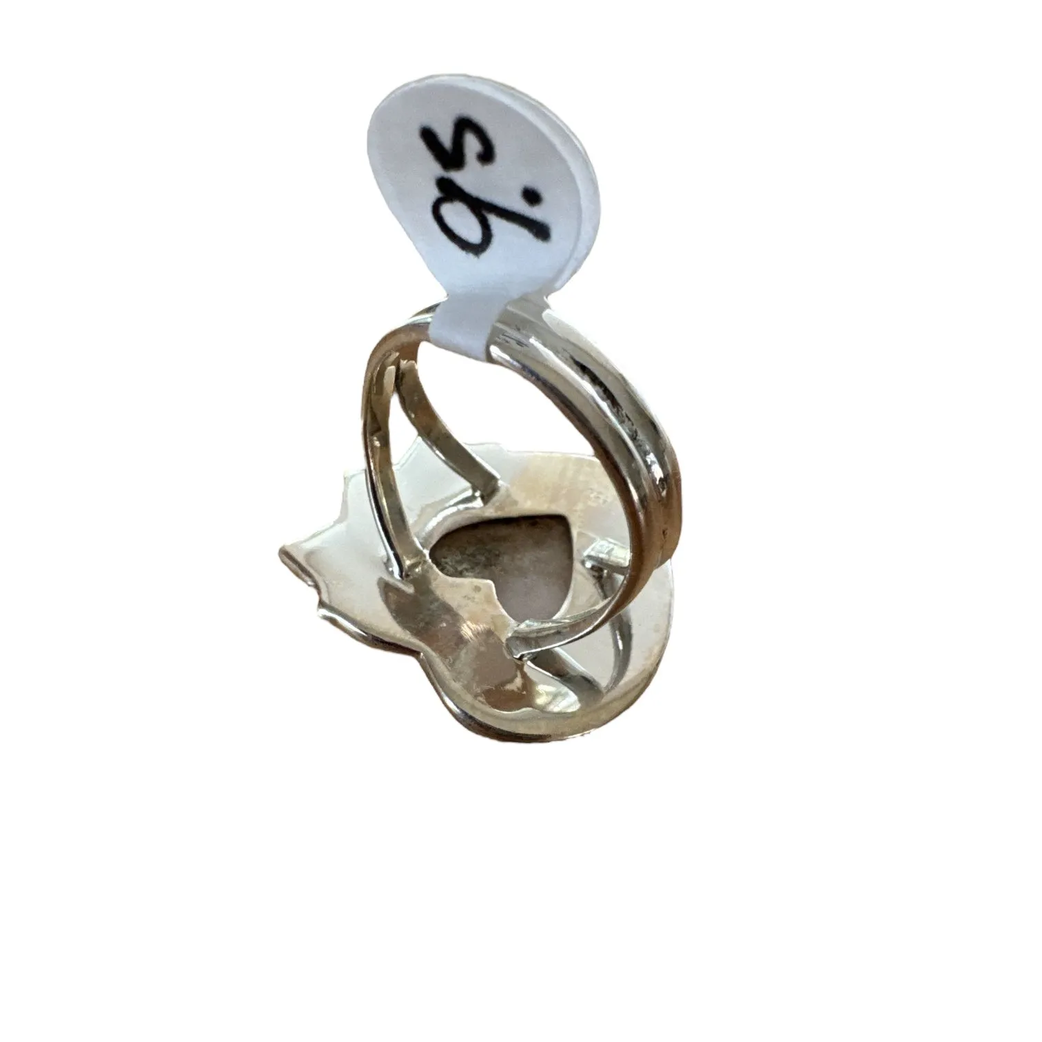 HEART Natrolite Solid 925 Sterling Silver Ring 9.5