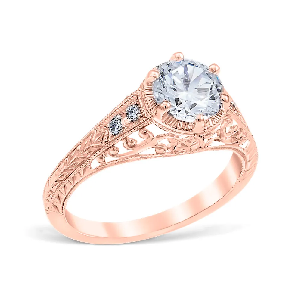 Heart of the Vineyard Vintage Style Engagement Ring