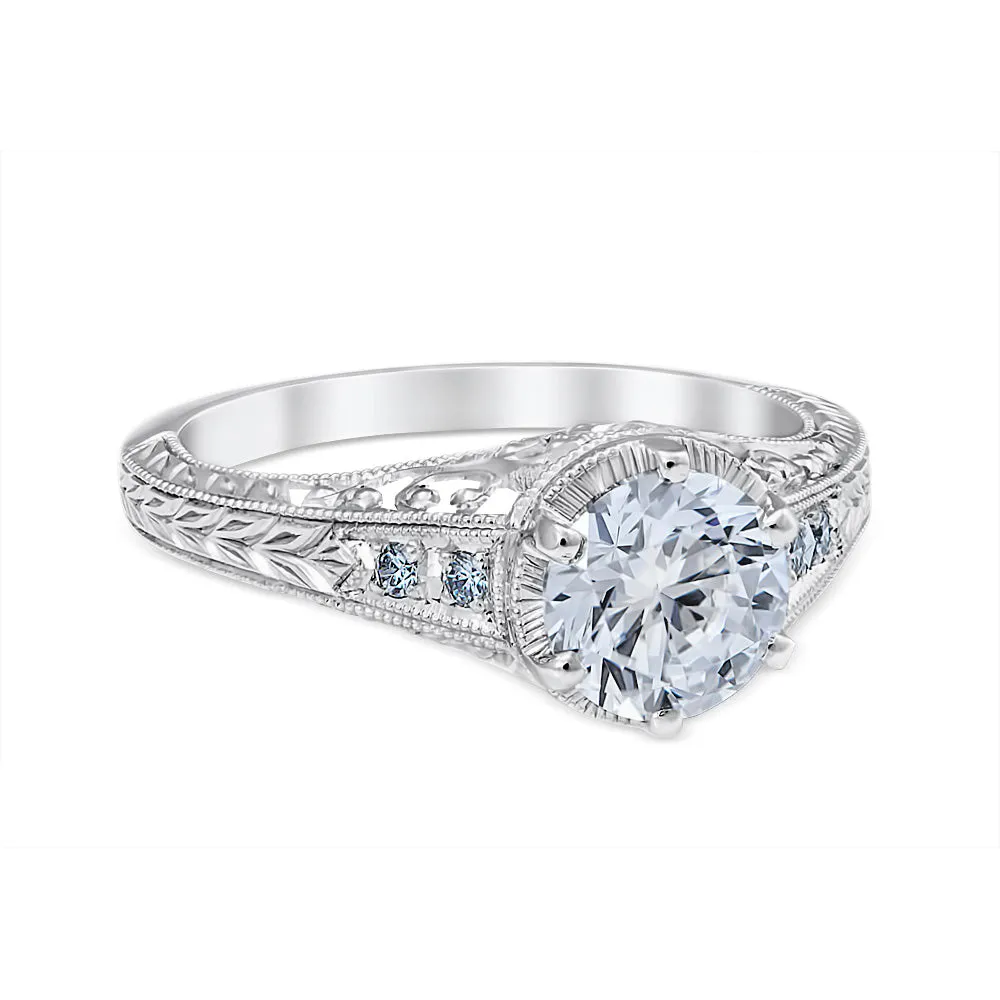 Heart of the Vineyard Vintage Style Engagement Ring
