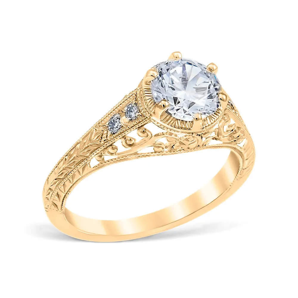 Heart of the Vineyard Vintage Style Engagement Ring