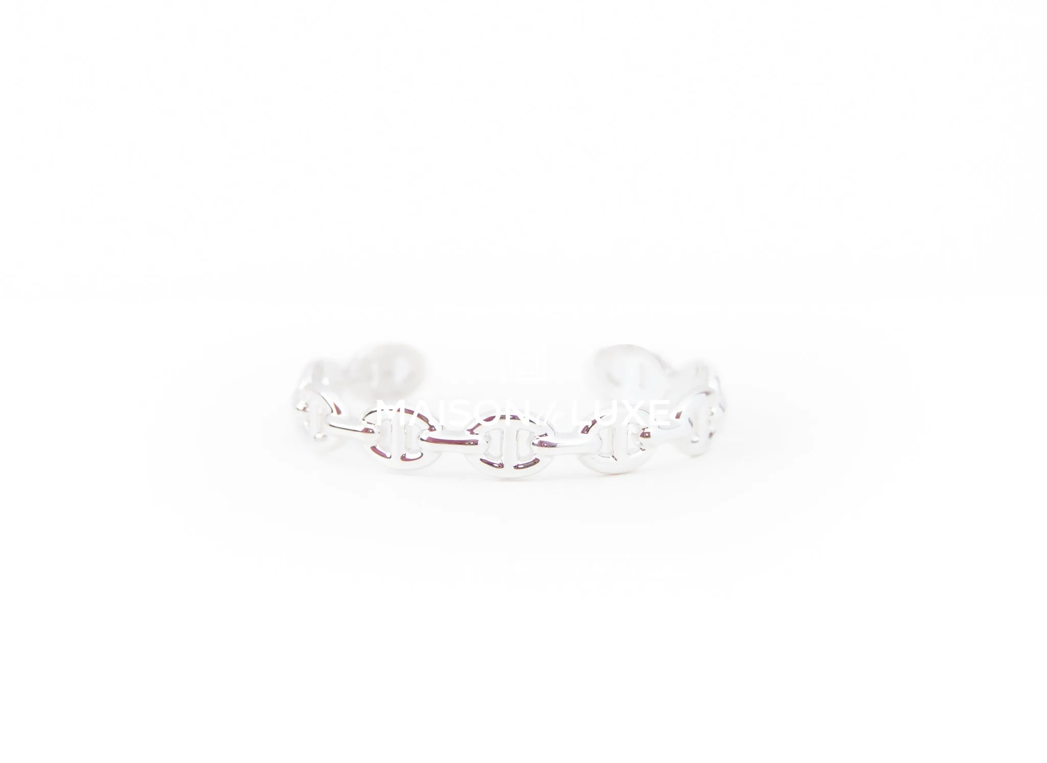 Hermes 925 Silver Chaine d'Ancre Enchainee Bracelet MM SH