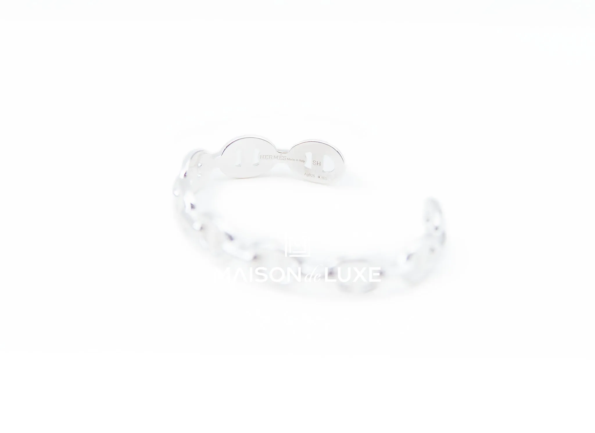 Hermes 925 Silver Chaine d'Ancre Enchainee Bracelet MM SH