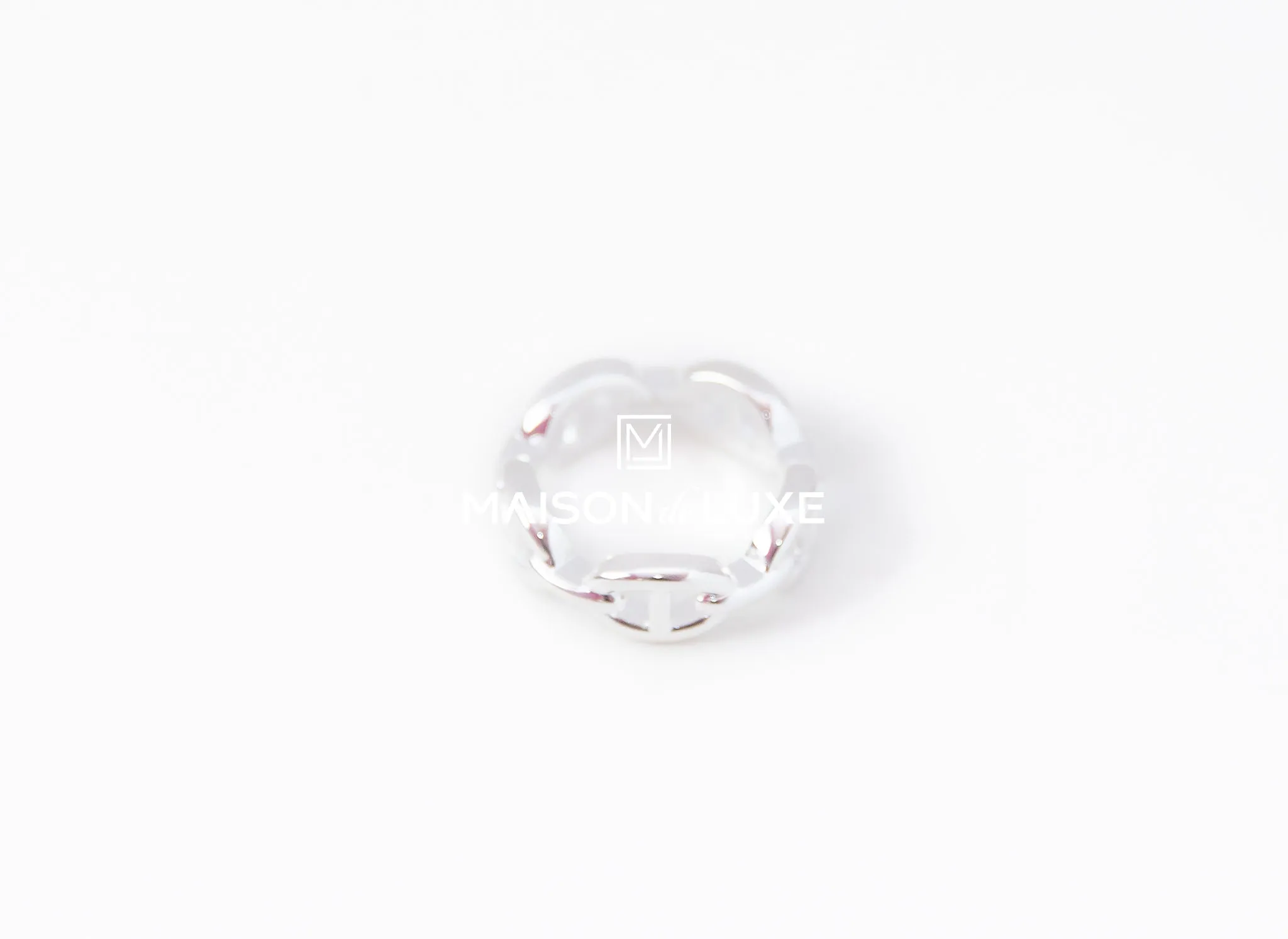 Hermes 925 Silver Chaine d'Ancre Enchainee PM Ring 52