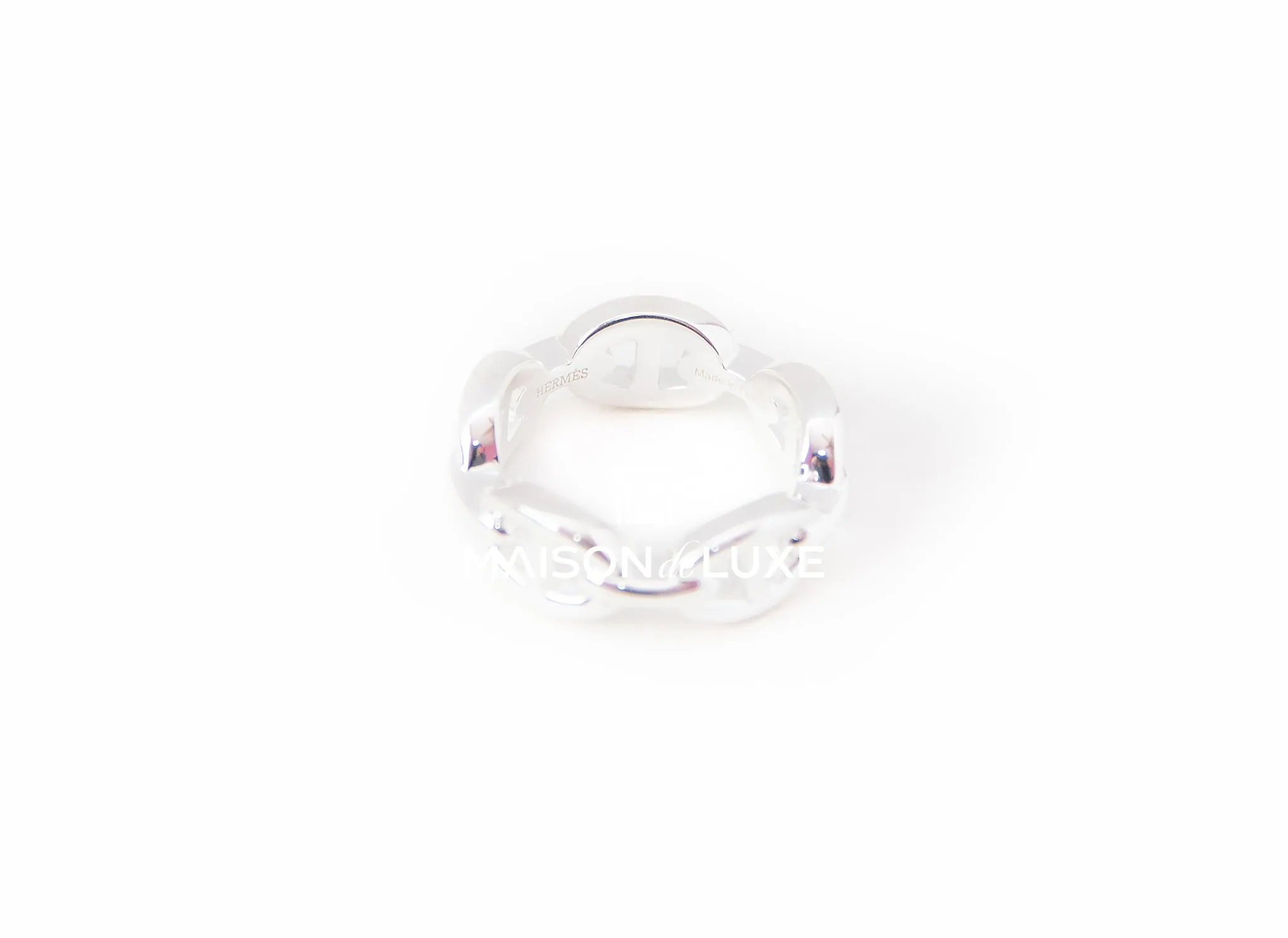 Hermes 925 Silver Chaine d'Ancre Enchainee PM Ring 52